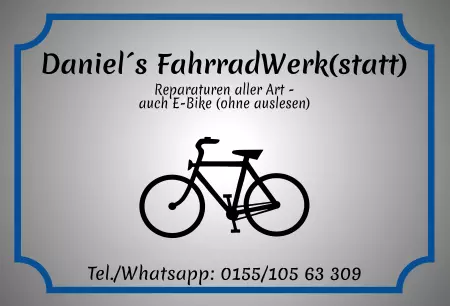 Geschaeftsschilder Tuerschilder EingangFirma Daniel´s FahrradWerkstatt(statt) Bild