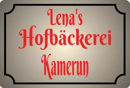 Geschaeftsschilder Tuerschilder Eingang Firma Lena's Hofbäckerei Kamerun Bild
